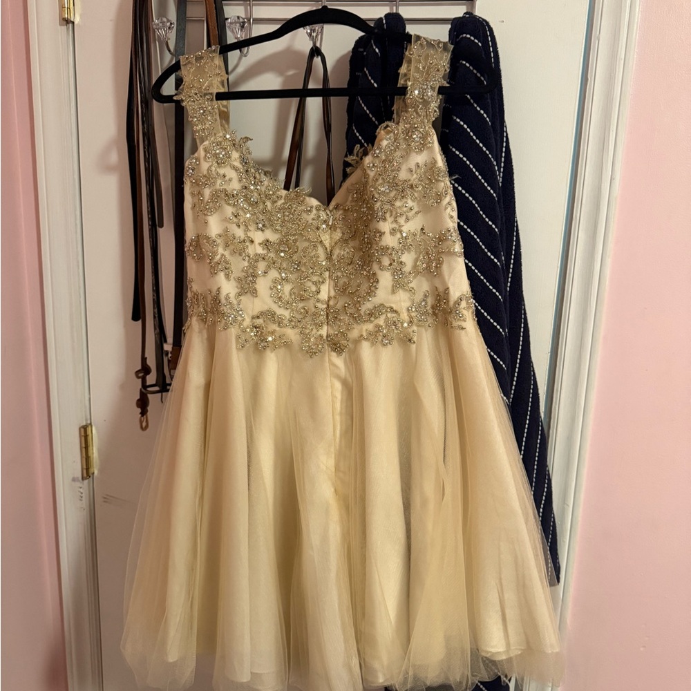 Elegant Gold Embellished Dress